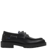  Giày Nam Burberry Leather Raft Boat Shoes 'Black' 