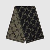  Khăn Gucci Check GG Wool Scarf 'Black' 