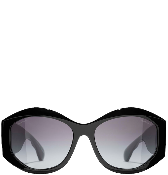  Kính Nữ Chanel Oval Sunglasses 'Black' 