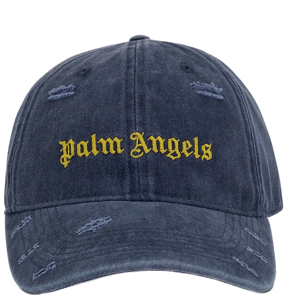  Mũ Palm Angels Ripped Logo Cap 'Navy' 