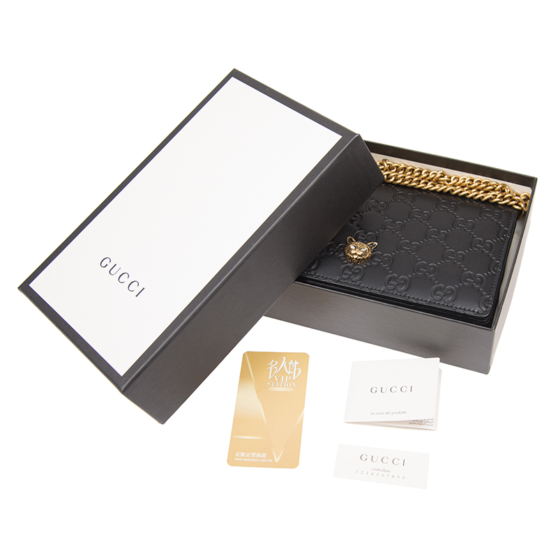  Túi Nữ Gucci Chain Clutch Bag 'Black' 