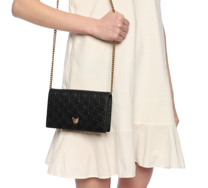  Túi Nữ Gucci Chain Clutch Bag 'Black' 