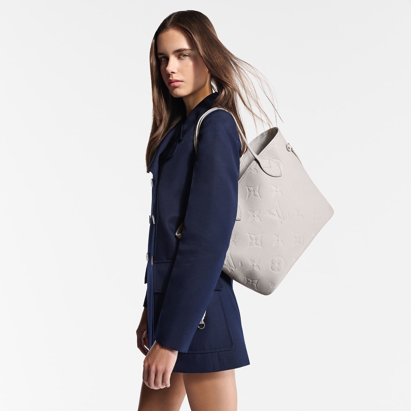  Túi Nữ Louis Vuitton Neverfull MM Bag 'Mist Grey' 