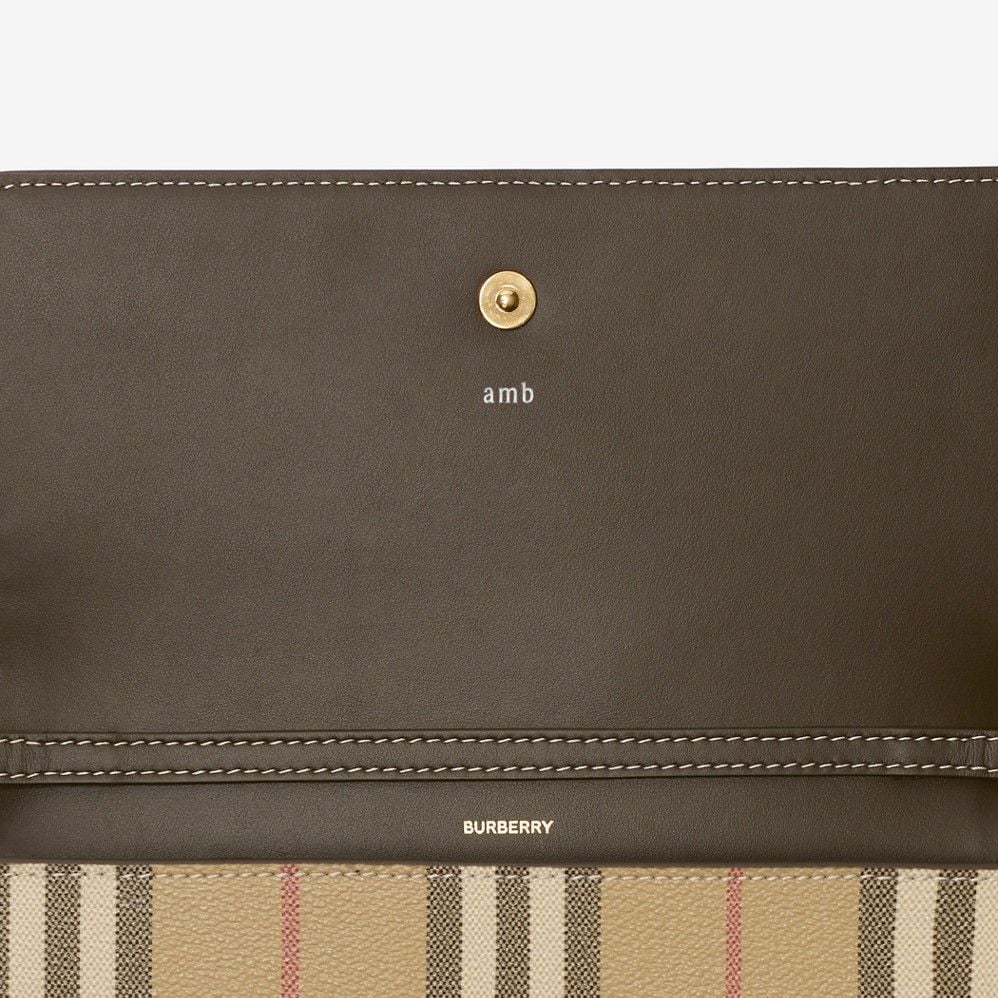  Ví Nữ Burberry Check Chain Strap Wallet 'Beige' 