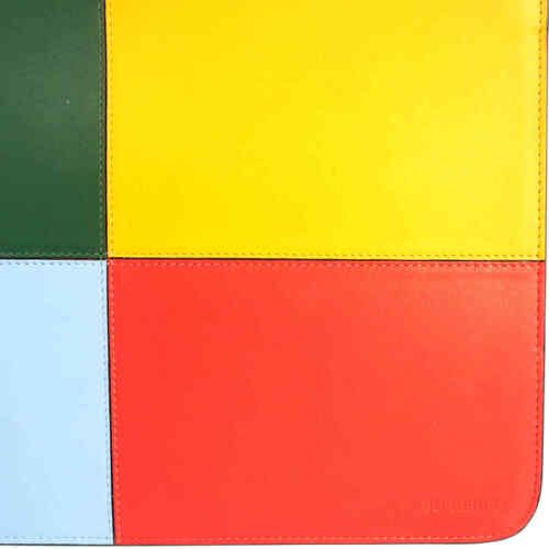  Túi Nam Burberry Colorblock Leather Zipper Storage Bag 'Blue Orange' 