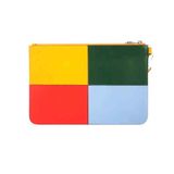  Túi Nam Burberry Colorblock Leather Zipper Storage Bag 'Blue Orange' 