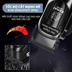 Tông đơ cắt tóc chuyên nghiệp Kemei KM-1766 lưỡi cắt mạ carbon DLC cao cấp có động cơ không chổi than màn hình LCD hiển thị công suất 5W - Chính hãng
