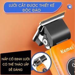 Tông đơ cắt tóc không dây Kemei KM-1837 màn hình LCD thông minh, thiết kế độc đáo, có thể cắt tóc,chấn viền, cạo râu... - hàng phân phối chính thức