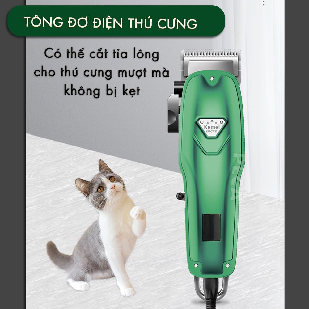 Tông đơ thú cưng điện Kemei KM-CW22 kèm theo kéo,dũa móng, lược trọn bộ tiện lợi, có thể cắt cho chó, mèo... - hàng phân phối chính thức