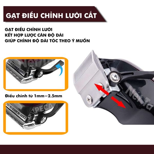 Tông đơ cắt tóc không dây Kemei KM-2600 chuyên nghiệp với pin Lithiumion siêu khủng có thể sử dụng cắm điện trực tiếp