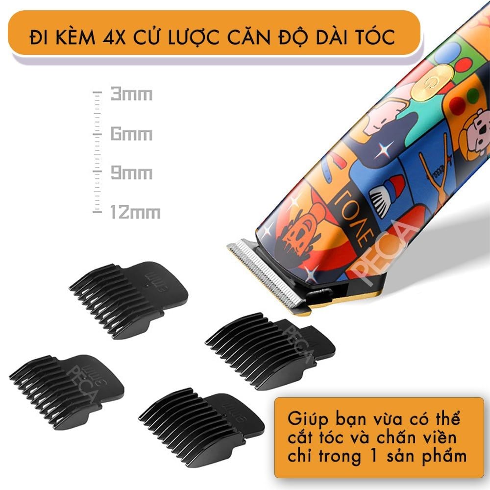 Tông đơ chấn viền không dây Kemei KM-5017H công suất 5w dùng cạo đầu, cạo trắng chân tóc, điêu khắc tattoo tóc