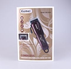 Tông đơ cắt tóc không dây Kemei KM-2600 chuyên nghiệp với pin Lithiumion siêu khủng có thể sử dụng cắm điện trực tiếp