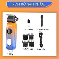 Tông đơ cắt tóc không dây Kemei KM-1837 màn hình LCD thông minh, thiết kế độc đáo, có thể cắt tóc,chấn viền, cạo râu... - hàng phân phối chính thức