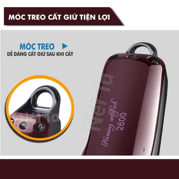 Tông đơ cắt tóc không dây Kemei KM-2600 chuyên nghiệp với pin Lithiumion siêu khủng có thể sử dụng cắm điện trực tiếp