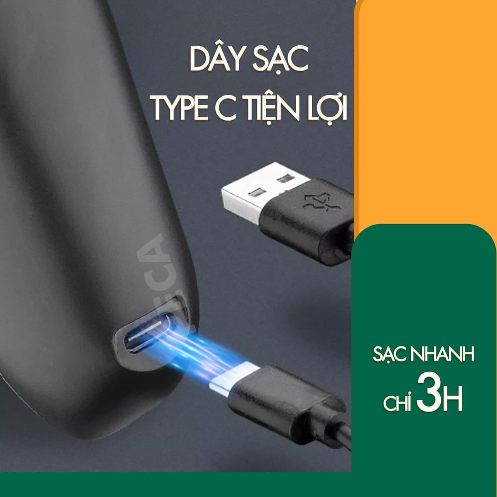 Máy cạo râu khô và ướt KEMEI KM-833 chống thấm nước IPX7 công suất 5W sạc USB pin trâu sạc USB