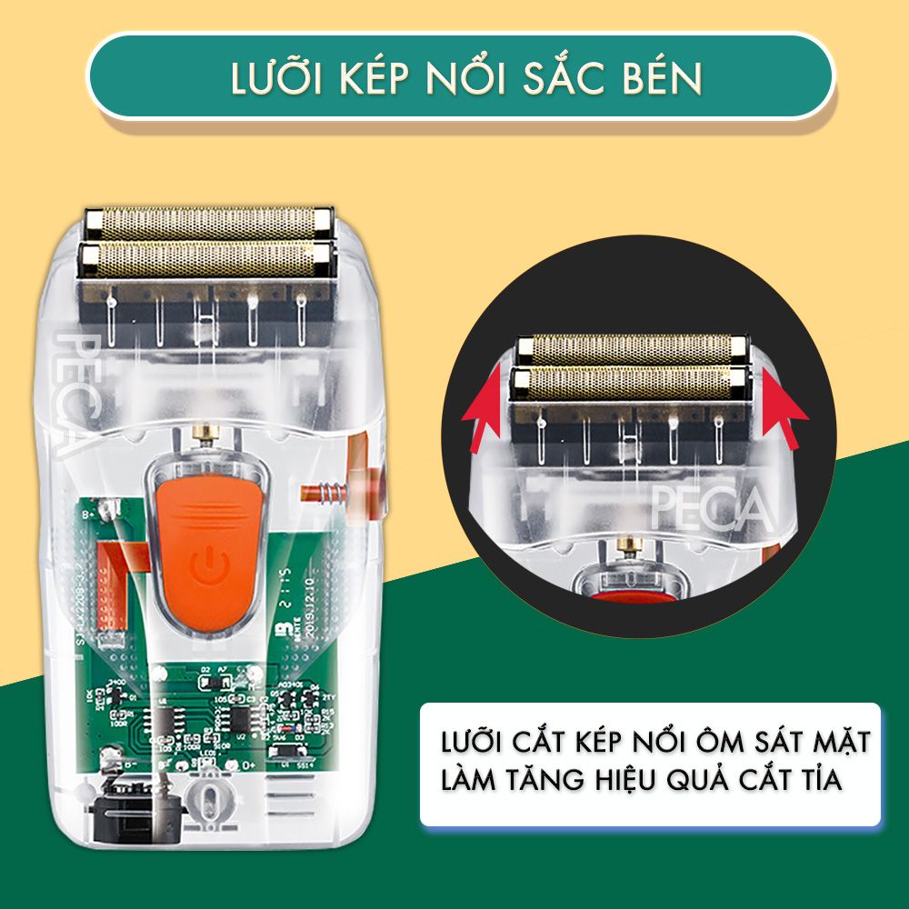 Máy cạo râu lưỡi kép Kemei KM-NG987 công suất 5w mạnh mẽ dùng cạo đầu, cạo trắng fade tóc