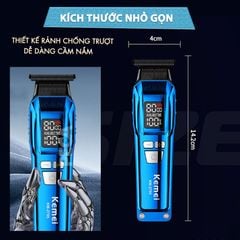 Tông đơ chấn viền Kemei KM-2795 lưỡi cắt mạ carbon DLC cao cấp công suất mạnh mẽ 8W sạc nhanh USB pin lâu - Chính hãng