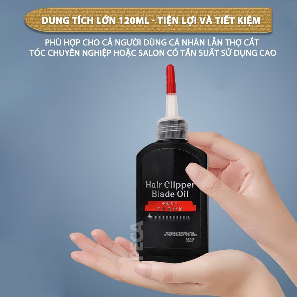 Dầu tra lưỡi tông đơ Kemei 120ml giúp làm mát lưỡi, động cơ hoạt động tốt, bảo vệ lưỡi chống gỉ sét, kéo dài tuổi thọ tông đơ - Hàng chính hãng