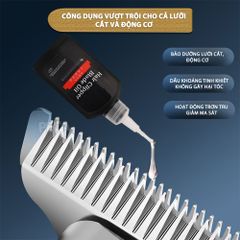 Dầu tra lưỡi tông đơ Kemei 120ml giúp làm mát lưỡi, động cơ hoạt động tốt, bảo vệ lưỡi chống gỉ sét, kéo dài tuổi thọ tông đơ - Hàng chính hãng
