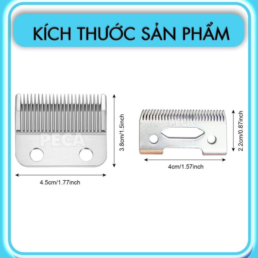 Bộ lưỡi tông đơ bằng thép không gỉ chuyên dụng thay thế nhiều loại tông đơ chuyên nghiệp của Kemei như KM-1996...