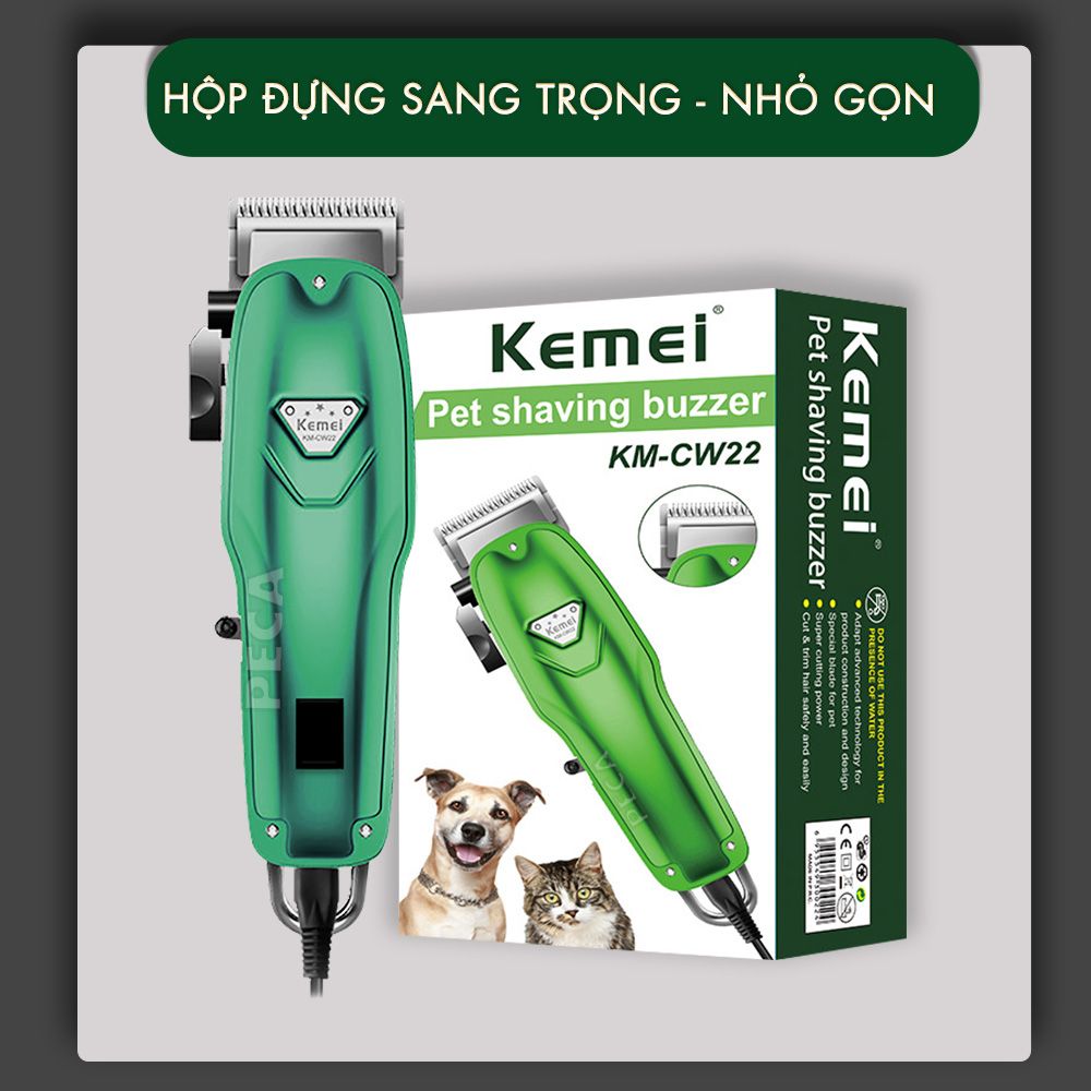 Tông đơ thú cưng điện Kemei KM-CW22 kèm theo kéo,dũa móng, lược trọn bộ tiện lợi, có thể cắt cho chó, mèo... - hàng phân phối chính thức