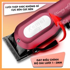 Tông đơ cắt tóc chuyên nghiệp KEMEI KM-1031 có màn hình LED công suất mạnh 8W sử dụng pin sạc có thể cắm dây trực tiếp