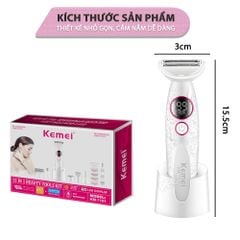 Máy tẩy lông đa năng 11in1 Kemei KM-7101 gồm đầu thay thế chuyên dụng cạo lông, sử dụng toàn thân - Chính hãng