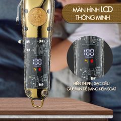 Tông đơ cắt tóc chuyên nghiệp Kemei KM-1829 phiên bản thấy mạch, màn hình LCD hiện thị, công suất 8W hàng chính hãng