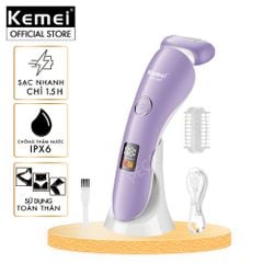 Máy tẩy lông Kemei KM-1539 chuyên dùng cạo lông toàn thân, bikini sử dụng pin sạc tiện lợi - Chính hãng