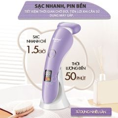 Máy tẩy lông Kemei KM-1539 chuyên dùng cạo lông toàn thân, bikini sử dụng pin sạc tiện lợi - Chính hãng