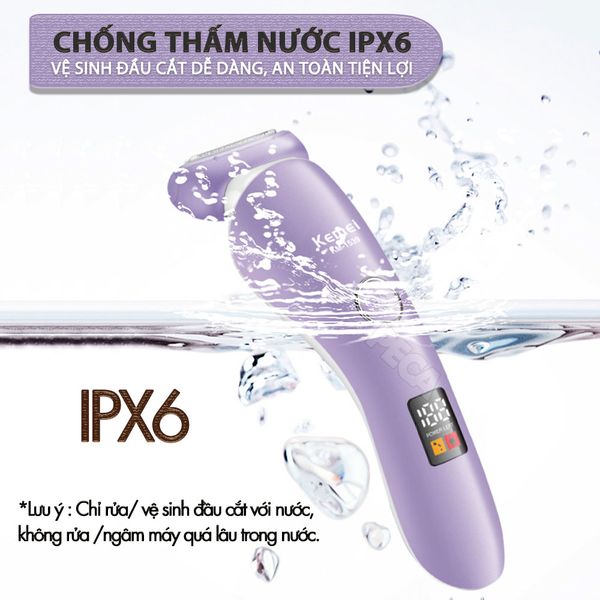 Máy tẩy lông Kemei KM-1539 chuyên dùng cạo lông toàn thân, bikini sử dụng pin sạc tiện lợi - Chính hãng