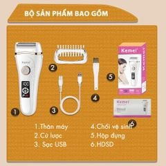 Máy cạo lông Kemei KM-392 chuyên dùng cạo lông toàn thân, bikini sử dụng pin sạc tiện lợi - Chính hãng