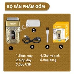 Máy cạo râu Kemei KM-T91 lưỡi nổi 3D cạo sạch nhanh, màn hình LCD, công suất mạnh mẽ 5W - Hàng chính hãng
