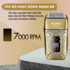Máy cạo râu Kemei KM-T91 lưỡi nổi 3D cạo sạch nhanh, màn hình LCD, công suất mạnh mẽ 5W - Hàng chính hãng