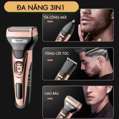 Máy cạo râu đa năng 3IN1 Kemei KM-1429 có thể cạo râu, cắt tóc, tỉa lông mũi, cạo khô và ướt, máy cạo râu chính hãng