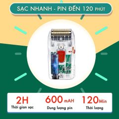 Máy cạo râu lưỡi kép Kemei KM-NG987 công suất 5w mạnh mẽ dùng cạo đầu, cạo trắng fade tóc