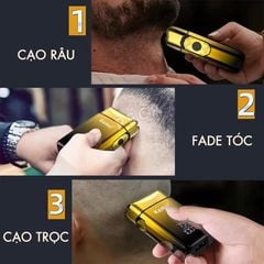 Máy cạo râu Kemei KM-TX10 điều chỉnh 3 mức tốc độ, màn hình LCD, công suất mạnh mẽ 5W - Hàng chính hãng