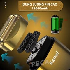 Máy cạo râu Kemei KM-TX10 điều chỉnh 3 mức tốc độ, màn hình LCD, công suất mạnh mẽ 5W - Hàng chính hãng