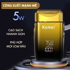 Máy cạo râu Kemei KM-TX10 điều chỉnh 3 mức tốc độ, màn hình LCD, công suất mạnh mẽ 5W - Hàng chính hãng