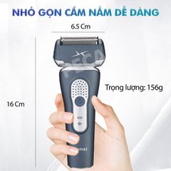 Máy cạo râu Kemei KM-111 lưỡi kép nổi cạo sạch nhanh, sạc USB tiện lợi, chống thấm nước IPX5 cạo khô và ướt đều được - Hàng chính hãng