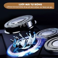 Máy cạo râu khô và ướt KEMEI KM-T87 chống thấm nước IPX7 công suất 5W sạc USB - Chính hãng