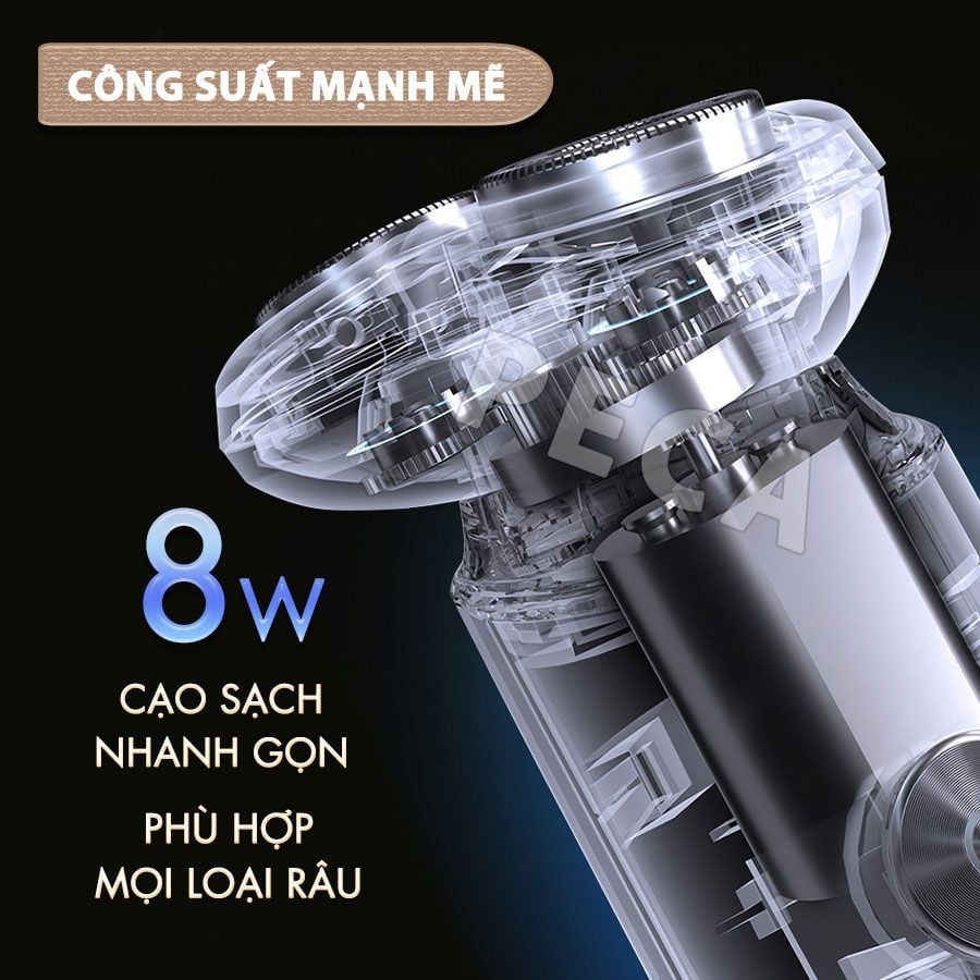 Máy cạo râu khô và ướt KEMEI KM-T85 chống thấm nước IPX6 công suất 8W sạc USB nhanh 1.5 giờ - Chính hãng