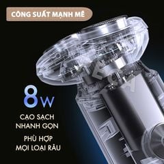 Máy cạo râu khô và ướt KEMEI KM-T85 chống thấm nước IPX6 công suất 8W sạc USB nhanh 1.5 giờ - Chính hãng