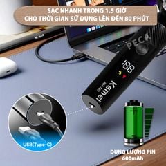 Máy cạo râu khô và ướt KEMEI KM-T85 chống thấm nước IPX6 công suất 8W sạc USB nhanh 1.5 giờ - Chính hãng