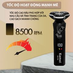 Máy cạo râu khô và ướt KEMEI KM-T85 chống thấm nước IPX6 công suất 8W sạc USB nhanh 1.5 giờ - Chính hãng