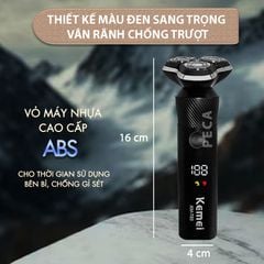 Máy cạo râu khô và ướt KEMEI KM-T85 chống thấm nước IPX6 công suất 8W sạc USB nhanh 1.5 giờ - Chính hãng
