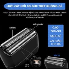 Máy cạo râu mini lưỡi kép Kemei KM-T82 màn hình LCD, công suất 5w mạnh mẽ cảm biến râu thông minh - Hàng chính hãng
