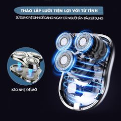 Máy cạo râu mini lưỡi nổi 3D Kemei KM-T83 màn hình LCD, công suất 5w mạnh mẽ - Hàng chính hãng
