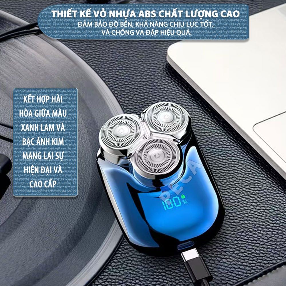Máy cạo râu mini lưỡi nổi 3D Kemei KM-T83 màn hình LCD, công suất 5w mạnh mẽ - Hàng chính hãng