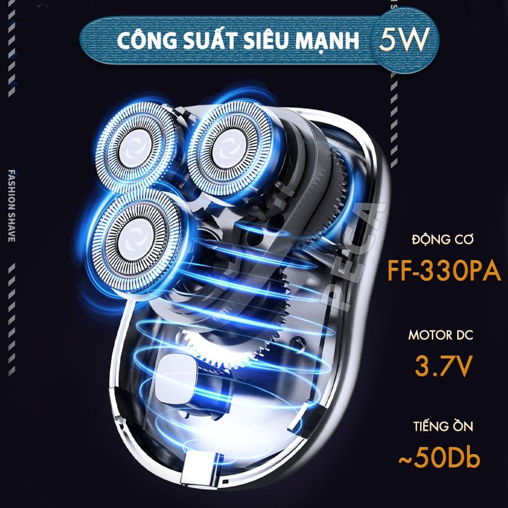 Máy cạo râu mini lưỡi nổi 3D Kemei KM-T83 màn hình LCD, công suất 5w mạnh mẽ - Hàng chính hãng